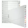 Leitz Separadores A4 en blanco, polipropileno, gris, 10 piezas, taladro universal 1270