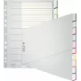 Leitz Separadores A4 en blanco, polipropileno, gris, 10 piezas, taladro universal 1270