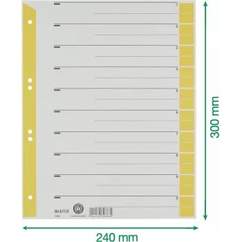 LEITZ A4 Separadores Amarillo 160 g/m² pack de 25 16523015
