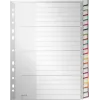 LEITZ Índices de plástico A4 extra anchos en blanco, 20 divisiones, perforación universal, blanco translúcido 1278-00-00