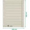 LEITZ Separadores de registro A4 extragrandes, cartón manila 230 g/m², gris teñido en masa, pestañas en blanco, 100 hojas 1658-00-85