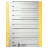 LEITZ separadores A4 de sobreancho de cartón kraft, 230 g/m², gris con pestañas amarillas en blanco, set de 10 piezas 1652-00-15