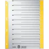 LEITZ separadores A4 de sobreancho de cartón kraft, 230 g/m², gris con pestañas amarillas en blanco, set de 10 piezas 1652-00-15