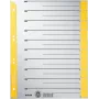 LEITZ separadores A4 de sobreancho de cartón kraft, 230 g/m², gris con pestañas amarillas en blanco, set de 10 piezas 1652-00-15