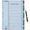 Esselte A4 Mylar Separadores con índice A-Z, 20 partes, multicolor (100167)