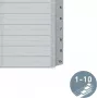 LEITZ Índice de plástico A5, numerado 1-10, gris, 10 elementos, polipropileno, 0,12 mm, con portada etiquetable 1285-00-00