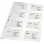 LEITZ Funda presentadora de tarjetas de visita para 16 tarjetas, A4, PP transparente, 0,11 mm, apertura lateral, apta para archivo (4758-30-03)