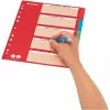 LEITZ Separadores de cartón, pestañas en blanco, A4, 5 partes, multicolor, 160 g/m², con portada roja etiquetable 250 g/m² (4386-60-00)