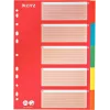 LEITZ Separadores de cartón, pestañas en blanco, A4, 5 partes, multicolor, 160 g/m², con portada roja etiquetable 250 g/m² (4386-60-00)