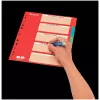 LEITZ Separadores de cartón, pestañas en blanco, A4, 5 partes, multicolor, 160 g/m², con portada roja etiquetable 250 g/m² (4386-60-00)