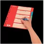 LEITZ Separadores de cartón, pestañas en blanco, A4, 5 partes, multicolor, 160 g/m², con portada roja etiquetable 250 g/m² (4386-60-00)