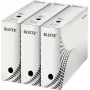 LEITZ easyboxx Caja de archivo blanca 100 mm de lomo, 100% cartón ondulado reciclado, solapas de cierre dobles, pack de 25 (6132-00-00)
