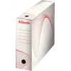 LEITZ Esselte caja de archivo, lomo 100 mm, cartón ondulado blanco con líneas preimpresas para la organización (128201)