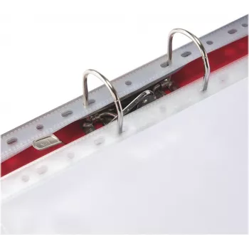 LEITZ Esselte Funda de documentos estándar A4, polipropileno, cristal transparente, 0,06 mm, apertura superior, segura para documentos, perforación múltiple, borde reforzado, pack de 100 (925008)