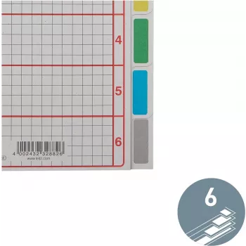 LEITZ separador de cartón extragrueso, en blanco, A5, 6 partes, gris 230 g/m², portada con cuadrícula para escribir 4355-00-85