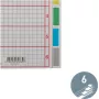 LEITZ separador de cartón extragrueso, en blanco, A5, 6 partes, gris 230 g/m², portada con cuadrícula para escribir 4355-00-85
