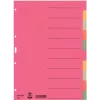 LEITZ separador de cartón extra resistente, pestañas en blanco, A4, 10 partes, multicolor, 230 g/m², cartón teñido en 5 colores (4359-00-00)