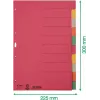 LEITZ separador de cartón extra resistente, pestañas en blanco, A4, 10 partes, multicolor, 230 g/m², cartón teñido en 5 colores (4359-00-00)