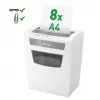 LEITZ IQ Home Office S P-4 Destructora de documentos de corte en partículas, 8 hojas, 10 L, blanca (80360000)