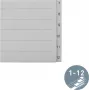LEITZ Separadores Manila, numéricos 1-12, A4 extra ancho, gris, 12 partes, 100 g/m², perforación de 80 mm, agujeros reforzados 1233-00-85