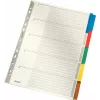 LEITZ Separadores de cartón Mylar, en blanco, A4, 5 partes, pestañas grises, 160 g/m², con portada etiquetable 4320-00-00
