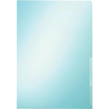 LEITZ Funda de documentos Premium A4, PVC, Azul, 0,15 mm, abierta por arriba y por los lados, apta para archivo, película rígida (4100-00-35)