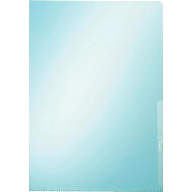LEITZ Funda de documentos Premium A4, PVC, Azul, 0,15 mm, abierta por arriba y por los lados, apta para archivo, película rígida (4100-00-35)