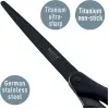 Leitz Titanium Quality Tijeras 180 mm, hojas de acero inoxidable con recubrimiento de titanio, mangos ergonómicos Soft-Grip, Negro/Rojo, para papel y tela 5419-60-95