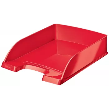 Leitz WOW bandeja de documentos roja – robusta calidad premium, alto brillo, apilable, A4/C4/Folio