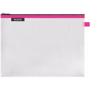 LEITZ WOW Traveller bolsa con cremallera grande, rosa, resistente al agua, A4, 1 ud. 4026-00-23