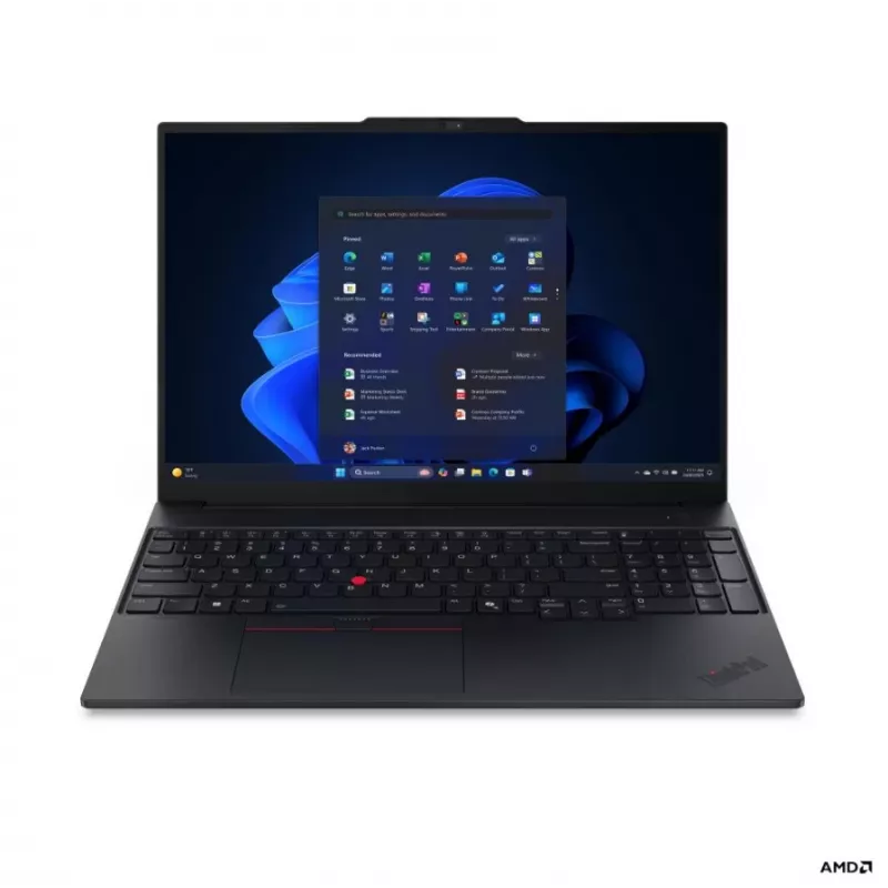 Lenovo ThinkPad E16 G4 AMD portátil 16 pulgadas WUXGA IPS, AMD Ryzen AI 5 330, 16 GB DDR5, 512 GB SSD, AMD Radeon 820M, Windows 11 Pro, negro, teclado nórdico