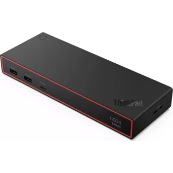 Lenovo ThinkPad USB4 Smart Dock 5500 Estación de acoplamiento con fuente de alimentación de 135W, negra (40BC0135DE)