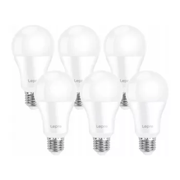 LEPRO 100080-DW-EU-6 Bombilla LED E27 A60 13W (equivale a 100W) 1521lm 6500K blanco luz de día, pack de 6