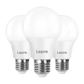 LEPRO 100089-WW-EU-3 Bombilla LED, E27, A60, 8,5 W (60 W), 806 lm, 2700 K blanco cálido, 180°, pack de 3