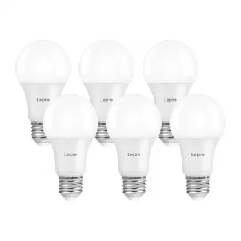 LEPRO 100092-WW-EU-6 Bombilla LED A60 E27 7W 800lm 2700K regulable, clase energética E, pack de 6