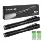 Linterna LEPRO 120023-2 pack de 2, linterna táctica LED 1000 lúmenes, resistente al agua IPX4, enfoque ajustable, 5 modos, aluminio aeronáutico, negra