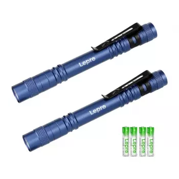 LEPRO 120023L-BU-2 Linterna LED, 1000 lúmenes, con zoom, IPX4, pack de 2, Negra