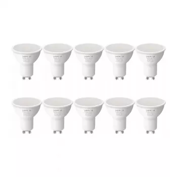 LEPRO 200081-WW-EU-10 GU10 Lámpara LED, 4,5 W (equivale a 50 W), 345 lm, 2700 K blanco cálido, ángulo de haz 100°, no regulable, pack de 10