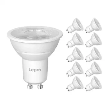 LEPRO 200084-WW-EU-10 GU10 Lámpara LED regulable, 4,5 W, 345 lm, 2700 K, 38°, pack de 10