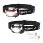 LEPRO 3200008-2 Linterna frontal LED, pack de 2, 300 lúmenes, recargable, IPX4, negra