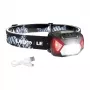 LEPRO 320014 Linterna Frontal LED Recargable por USB con Foco CREE XPE, Luz COB, Luz Roja, IPX4 Impermeable, 300 Lúmenes, Batería 1200mAh, Cinta Elástica Ajustable - Negro