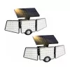 LEPRO 640003-DW-a-2 Farola solar con sensor de movimiento y crepuscular, pack de 2, 1500 lúmenes, 6500K Blanco frío, IP65 resistente al agua, montaje en pared, LED