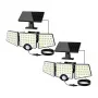 LEPRO 640005-DW-2 Lámpara solar con detector de movimiento, pack de 2, 600 lúmenes, 6500K blanco frío, IP65 impermeable, 3 modos, montaje en pared
