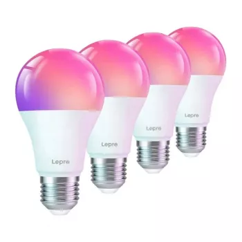 LEPRO B1-EU-4 E27 Bombillas LED inteligentes Wi-Fi, 8,5 W, 806 lm, pack de 4