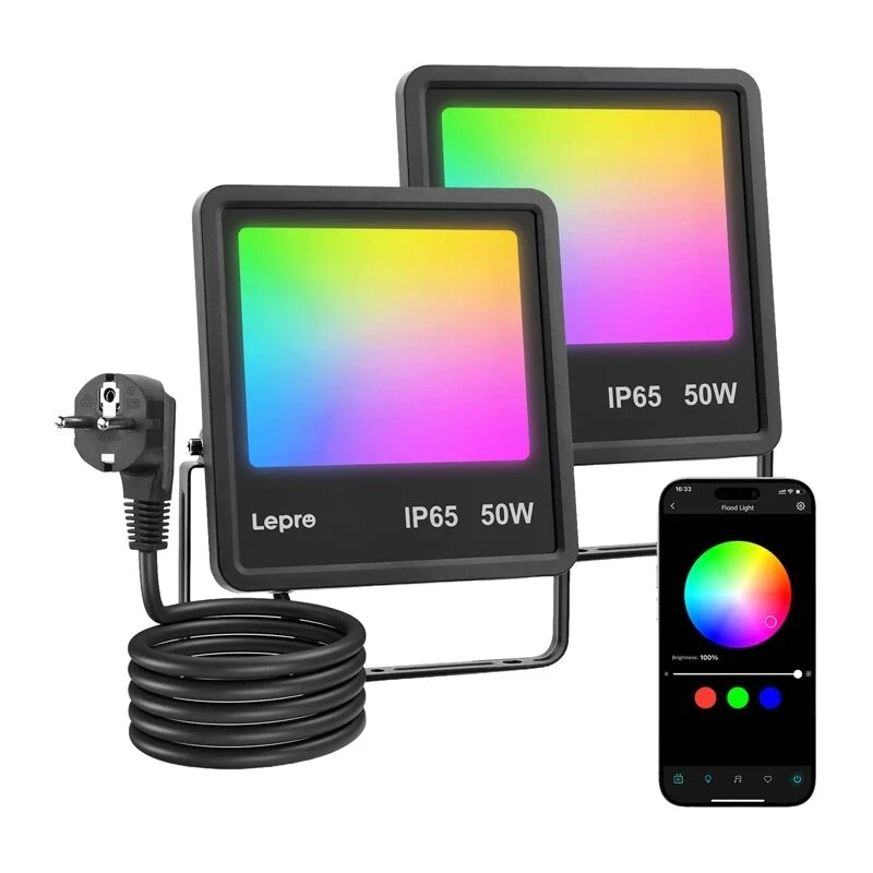 Lepro F1 50W foco LED IP65 5000Lm 5000K luz de día montaje en pared