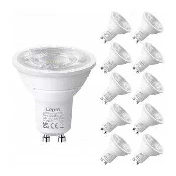 LEPRO Bombilla LED GU10 3,6W 345lm 6500K Blanco Día 38° Ángulo de Apertura Pack de 10