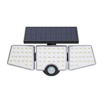Lámpara solar LEPRO WL4000 – 4000LM, IP65, panel solar de 18W con sensor de movimiento y mando a distancia, cable de 5M