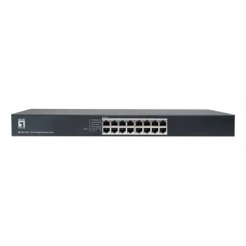 LevelOne GEU-1632 switch Gigabit no gestionado de 16 puertos, montaje en rack 19 pulgadas, carcasa de metal