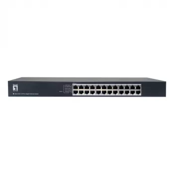 LevelOne GEU-2432 Switch Gigabit Ethernet de 24 puertos, conmutador DIP de 4 modos, montaje en rack de 19