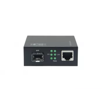 LevelONE GVM-2000 Convertidor de medios Smart Gigabit RJ45 a SFP, compatible con montaje en rack de 19 pulgadas, 10/100/1000 Mbps